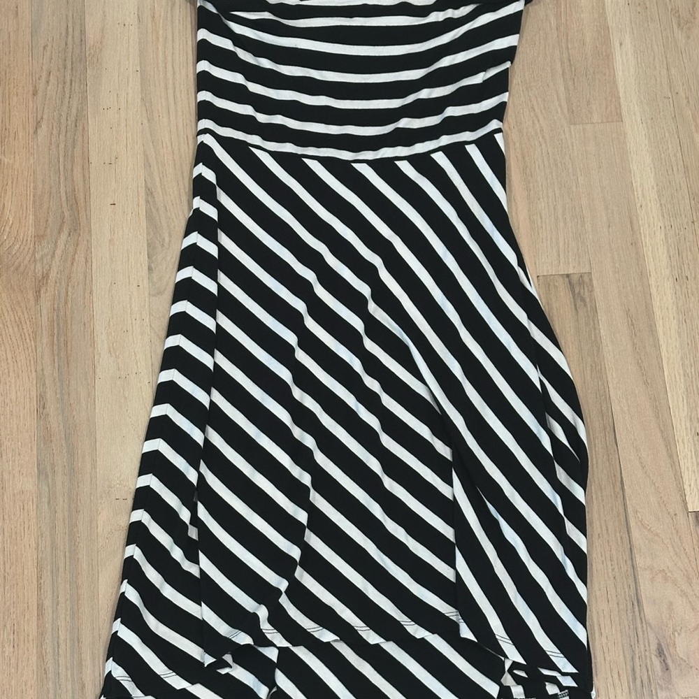 LOFT Black and White Strapless Sundress - Tube Top